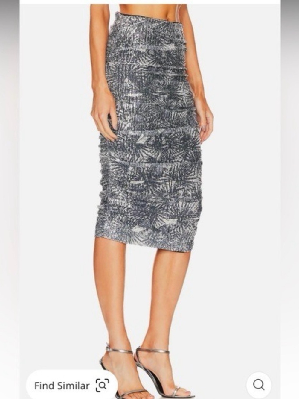 NWT Le Superbe Ribbed Sequin Midi Pencil Skirt M